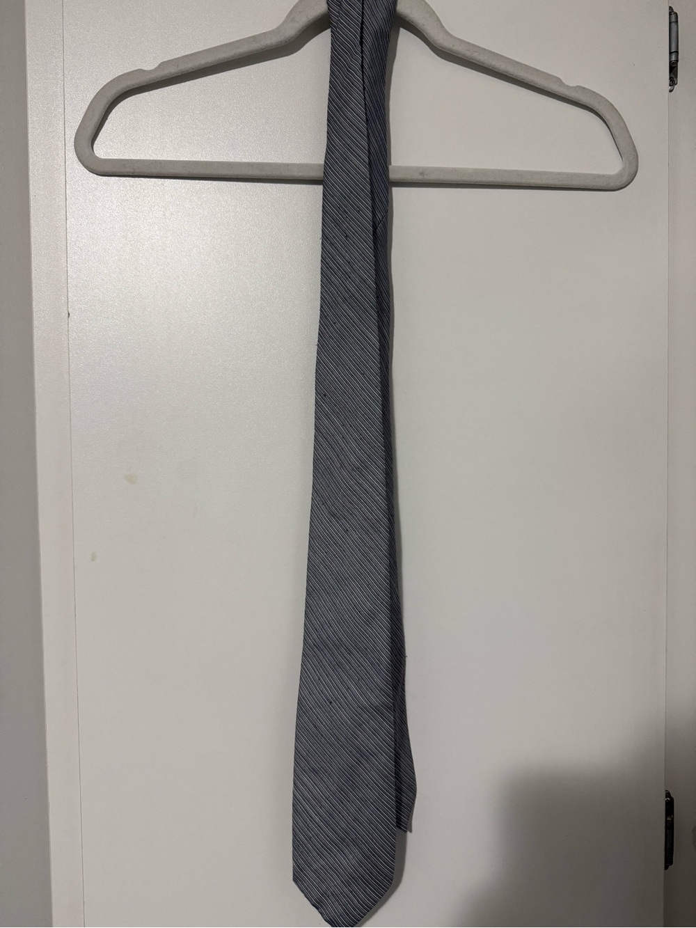 92. Dior Monsieur Men's Vintage Gray Diagonal Stripe Silk Tie